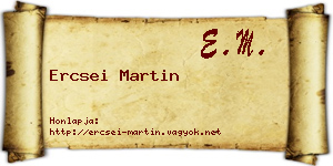 Ercsei Martin névjegykártya